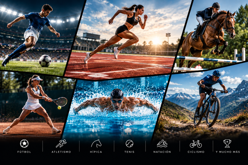 collage cinemático de deportes